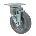 Commercial Heavy Duty Swivel Plate Caster With 5 in Wheel and Brake 35552